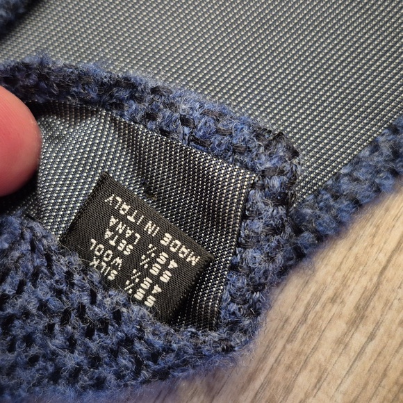 ALTEA Italy Blue Grey Thick Weave Silk Wool Blend Mens Designer Tie - Picture 6 of 6